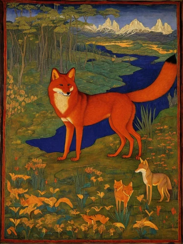 garden-fox tail,hunting scene,a fox,swift fox,fox hunting,vulpes vulpes,kitsune,fox,foxes,new guinea singing dog,redfox,inari,red fox,chamois with young animals,fox and hare,child fox,khokhloma painting,south american gray fox,fox stacked animals,animals hunting,Art,Classical Oil Painting,Classical Oil Painting 30