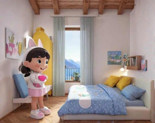 the little girl's room,children's bedroom,kids room,baby room,children's room,agnes,cute cartoon character,boy's room picture,home interior,nursery decoration,children's interior,modern room,airbnb,room newborn,bedroom,lilo,room,sleeping room,great room,guest room,Unique,3D,3D Character