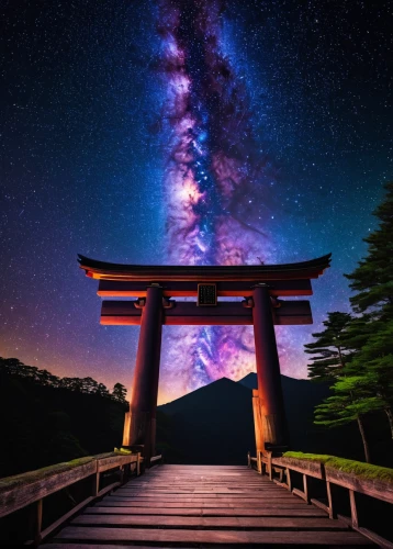 japan's three great night views,astronomy,japan landscape,milkyway,beautiful japan,milky way,starry sky,nara prefecture,the milky way,japanese shrine,universe,torii,japan,kyoto,night sky,astronomical,japanese background,starscape,the night sky,nightsky,Art,Classical Oil Painting,Classical Oil Painting 38