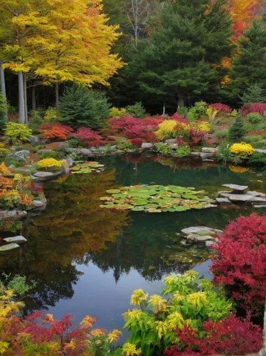 garden pond,japan garden,autumn in japan,japanese garden,koi pond,lily pond,fall landscape,colors of autumn,colored leaves,fall foliage,lilly pond,beautiful japan,autumn scenery,l pond,autumn landscape,pond plants,pond,autumn borders,autumn color,splendid colors,Illustration,Vector,Vector 04