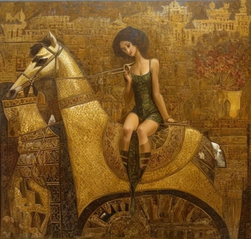 girl with a wheel,woman bicycle,camelride,girl with dog,rickshaw,art nouveau,horseback,carousel horse,chariot,girl in a historic way,girl with bread-and-butter,girl with a dolphin,ancient egyptian girl,cleopatra,horse-drawn,harp player,joan of arc,orientalism,ride,carriage,Common,Common,Cartoon