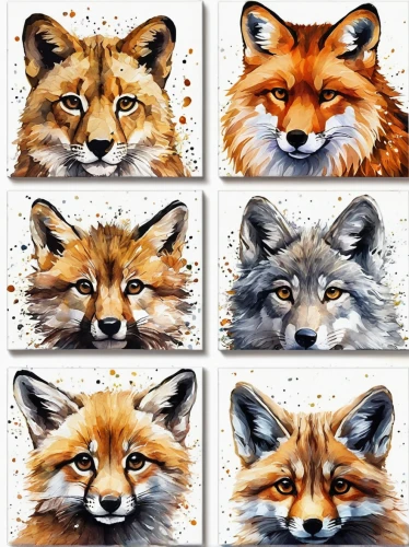 animal stickers,animal icons,foxes,fox stacked animals,animal faces,woodland animals,vulpes vulpes,forest animals,fauna,animal shapes,kawaii animal patches,fall animals,winter animals,anthropomorphized animals,redfox,fox hunting,fox,red fox,rodentia icons,animal portrait,Illustration,Japanese style,Japanese Style 17