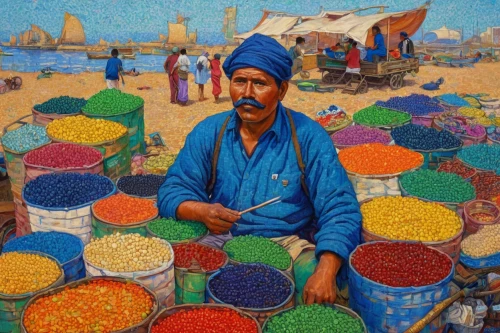 vendor,vendors,morocco lanterns,colored spices,large market,spice market,colourful pencils,the market,essaouira,vegetable market,coloured pencils,seller,rangoli,fruit market,marrakesh,oil painting on canvas,burji kalifa,marrakech,market,colour pencils,Conceptual Art,Daily,Daily 31