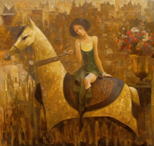 girl with a wheel,horseback,camelride,joan of arc,centaur,horse herder,equestrian,girl with bread-and-butter,palomino,man and horses,racehorse,carousel horse,winemaker,mary-gold,majorette (dancer),sagittarius,woman bicycle,woman playing,khokhloma painting,jockey,Common,Common,Cartoon