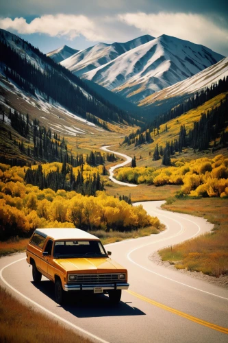 mountain highway,alpine drive,yellow taxi,mountain pass,winding roads,mountain road,pikes peak highway,open road,winding road,alpine route,plymouth road runner,travel trailer poster,countach,road forgotten,icefield parkway,iso grifo,long road,yellow car,bonneville,roadrunner,Unique,3D,Toy