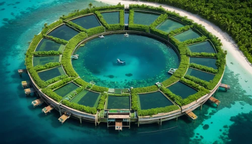 artificial island,artificial islands,aquaculture,floating islands,atoll,over water bungalows,fish farm,island suspended,uninhabited island,green island,floating island,diamond lagoon,very large floating structure,maldives mvr,flying island,maldives,swim ring,solar cell base,atoll from above,cyclocomputer,Photography,General,Natural