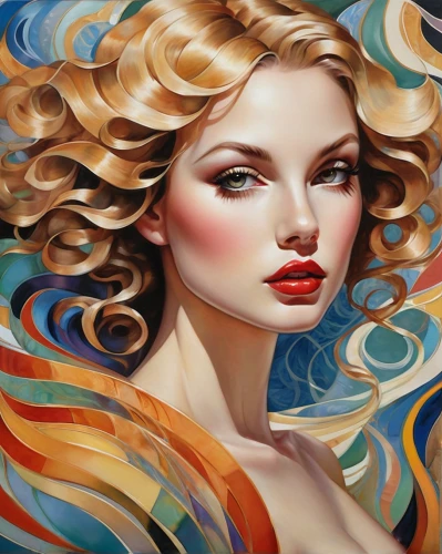 oil painting on canvas,art painting,blonde woman,oil painting,italian painter,meticulous painting,blond girl,the blonde in the river,art deco woman,fantasy art,mystical portrait of a girl,blonde girl,wind wave,fantasy portrait,golden haired,swirling,painted lady,romantic portrait,the sea maid,painter doll,Photography,General,Natural