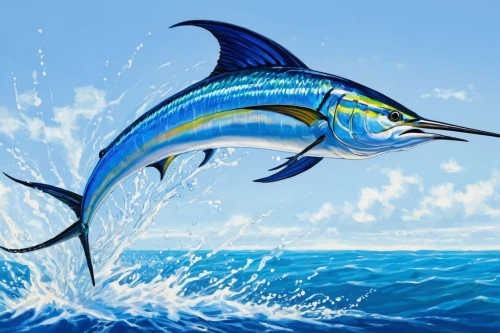 atlantic blue marlin,mahimahi,sailfish,mahi-mahi,thunnus,mahi mahi,atlantic spanish mackerel,atlantic bluefin tuna,dolphin fish,blue stripe fish,blue fish,albacore fish,marlin,forage fish,anodorhynchus,rooster fish,yellowtail amberjack,mahi,lissotriton,acanthorhynchus tenuirostris,Illustration,Japanese style,Japanese Style 09