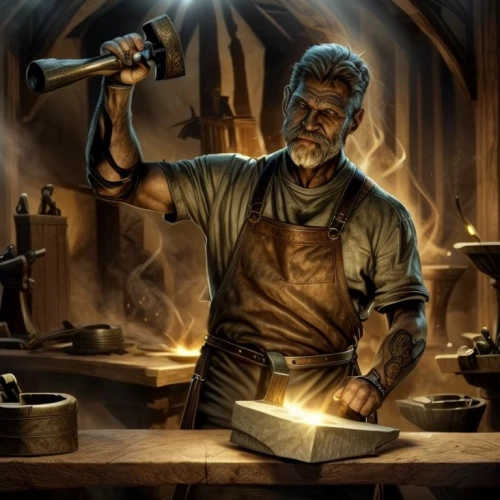 blacksmith,tinsmith,metalsmith,carpenter,craftsman,dwarf cookin,a carpenter,candlemaker,woodworker,cookery,men chef,watchmaker,cooking book cover,steelworker,wood shaper,potter's wheel,chef,silversmith,artisan,merchant