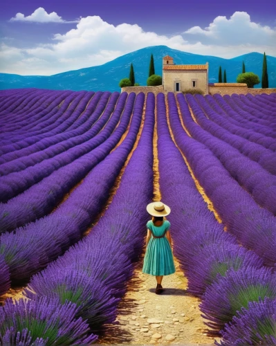 provence,lavender cultivation,lavender fields,lavender field,the lavender flower,french lavender,purple landscape,la violetta,lavander,lavender flowers,valensole,lavenders,lavender flower,lavendar,egyptian lavender,provencal life,lavender,lavandula,lavender oil,english lavender,Illustration,Realistic Fantasy,Realistic Fantasy 35