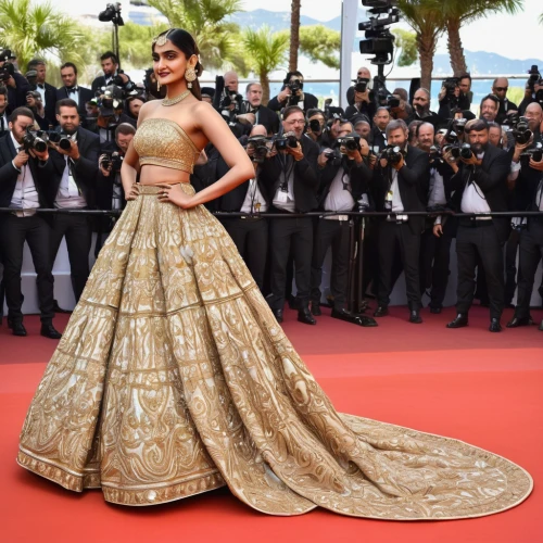 deepika padukone,priyanka chopra,bollywood,indian celebrity,ball gown,aditi rao hydari,floral rangoli,anushka shetty,sari,red carpet,back view,hoopskirt,evening dress,kajal,step and repeat,dress form,gold-pink earthy colors,rangoli,humita,kamini kusum,Conceptual Art,Sci-Fi,Sci-Fi 15