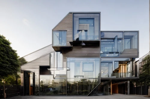 glass facade,cubic house,modern architecture,glass facades,cube house,modern house,metal cladding,dunes house,structural glass,glass building,mirror house,frame house,cube stilt houses,kirrarchitecture,residential house,glass panes,jewelry（architecture）,two story house,contemporary,timber house,Architecture,Villa Residence,Modern,Innovative Technology 2