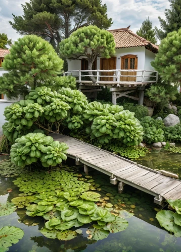 house with lake,garden pond,japanese garden,house by the water,hyang garden,the golden pavilion,lotus pond,golden pavilion,japan garden,boat house,pond plants,summer house,summer cottage,stilt house,lily pond,lily pad,green trees with water,ginkaku-ji,houseboat,sake gardens,Photography,General,Natural