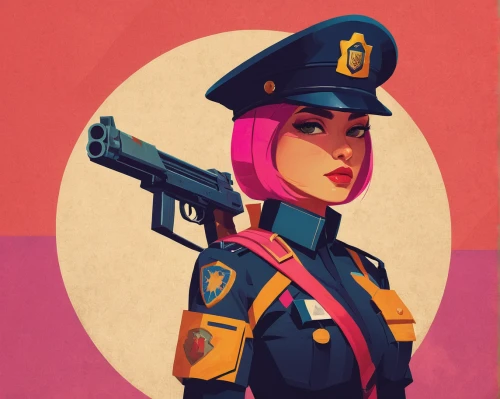 policewoman,officer,girl with a gun,retro girl,police officer,girl with gun,policeman,operator,retro woman,retro women,lady medic,police hat,traffic cop,retro styled,cadet,agent,pompadour,ranger,pilot,woman holding gun,Conceptual Art,Daily,Daily 20