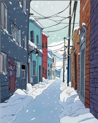 snow scene,snowfall,alley,alleyway,winter background,quebec,snowy,snowstorm,snow drawing,christmas snowy background,newfoundland,laneway,korean village snow,old linden alley,winter morning,snowed in,the snow,montreal,snow,nubble,Illustration,Japanese style,Japanese Style 07
