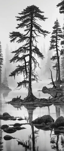 spruce-fir forest,pine trees,spruce forest,pine forest,spruce trees,swampy landscape,cartoon forest,larch trees,river pines,pine tree,fir tree silhouette,fir forest,pine-tree,coniferous forest,black pine,larch forests,the trees,pines,fir trees,fax lake,Illustration,Black and White,Black and White 34