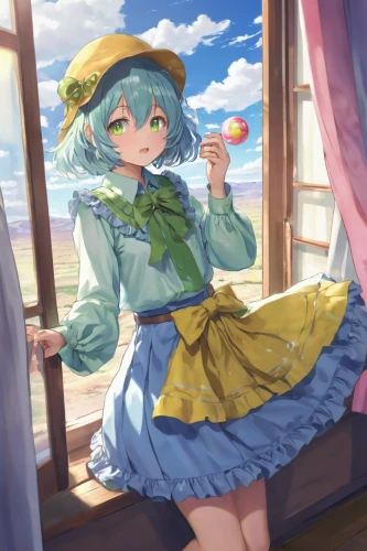 macaron,tiki,at sea,mitarashi dango,summer umbrella,hatsune miku,eating apple,miku,malasada,fishing float,lollipop,ocean,popsicle,rem in arabian nights,sweets,macaroon,ocean background,seaside,summer day,vocaloid,Art,Artistic Painting,Artistic Painting 41