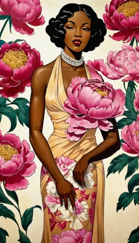 magnolia,magnolias,pink magnolia,west indian jasmine,sarah vaughan,magnolia blossom,camellias,rose woodruff,african american woman,bibernell rose,beautiful african american women,magnolia flowers,rosebuds,black woman,black women,culture rose,camellia,pregnant woman icon,rose flower illustration,lotus with hands,Illustration,Realistic Fantasy,Realistic Fantasy 21