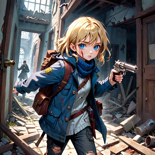 darjeeling,girl with gun,girl with a gun,holding a gun,gunkanjima,violet evergarden,heavy object,link,meteora,pointing gun,nico,handgun,gun,woman holding gun,rifle,saber,game illustration,colt,cg artwork,alice,Anime,Anime,General