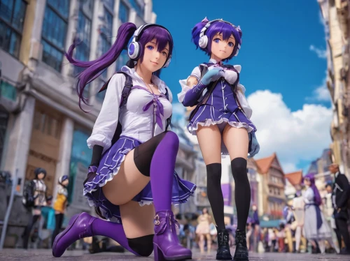 kotobukiya,anime japanese clothing,cosplay image,duo,monsoon banner,ako,harajuku,anime 3d,viola,wing purple,la violetta,stand models,hamburg,lavendar,violet family,purple wallpaper,yuri,frankfurt,aurajoki,doll's festival,Photography,General,Cinematic