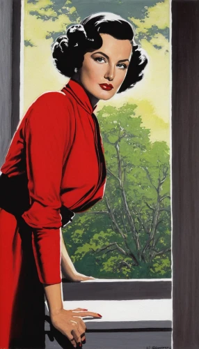 rear window,jane russell-female,window film,cool pop art,art deco woman,window blind,glass painting,red magnolia,window treatment,retro women,girl-in-pop-art,olive in the glass,window covering,modern pop art,retro 1950's clip art,1940 women,stewardess,woman thinking,maraschino,cigarette girl,Illustration,Black and White,Black and White 17