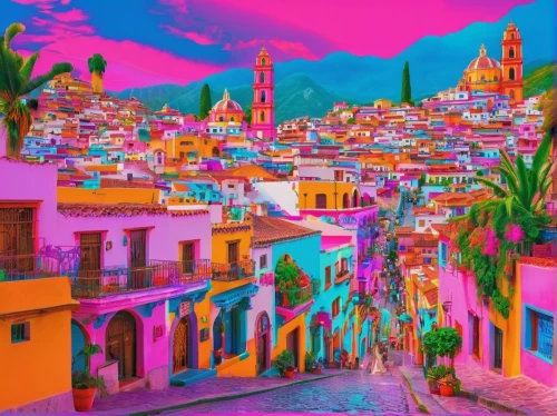 colorful city,positano,guanajuato,acapulco,color,mexico,colorfull,colorful background,cartagena,pink city,santa fe,colorful,wall,vibrant color,garachico,magenta,mijas,colors,background colorful,el dorado,Conceptual Art,Sci-Fi,Sci-Fi 28