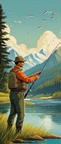 fly fishing,big-game fishing,rifleman,fishing classes,hunting scene,the sandpiper combative,american frontier,coastal cutthroat trout,montana,cutthroat trout,game illustration,waterfowls,waterfowl,travel poster,fishing,clay pigeons,trout,passenger pigeon,animals hunting,outdoor recreation,Art,Artistic Painting,Artistic Painting 29