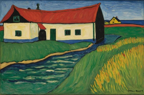 vincent van gough,post impressionism,cottages,home landscape,fisherman's house,cottage,olle gill,house with lake,house by the water,row of houses,vincent van gogh,houses,farmhouse,farm landscape,breton,villa,post impressionist,house painting,icelandic houses,lonely house,Illustration,Black and White,Black and White 16