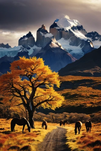 torres del paine national park,torres del paine,tibet,autumn mountains,patagonia,yellow mountains,everest region,new zealand,isolated tree,hare of patagonia,beautiful landscape,mountain landscape,landscapes beautiful,newzealand nzd,chile,altiplano,north of chile,autumn landscape,mountainous landscape,fall landscape,Unique,3D,Toy