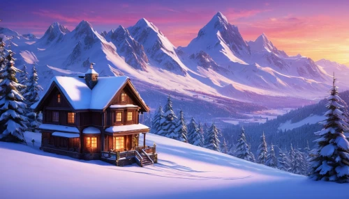 winter background,christmas snowy background,christmas landscape,snow landscape,winter house,snowy landscape,winter landscape,snow scene,snow house,winter village,snowy mountains,mountain hut,house in mountains,christmasbackground,mountain huts,alpine village,snowhotel,landscape background,home landscape,snow roof,Illustration,Realistic Fantasy,Realistic Fantasy 05
