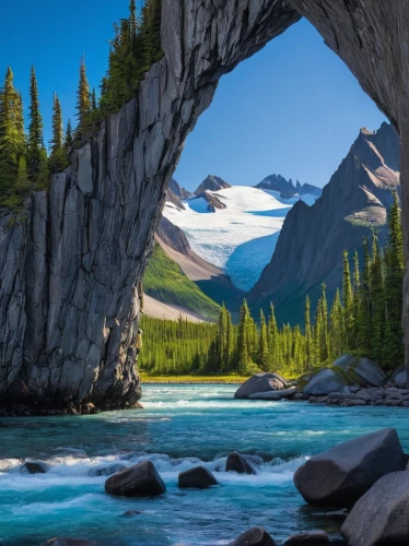 jasper national park,natural arch,canadian rockies,banff national park,maligne river,rock arch,rainbow bridge,yukon territory,bridge arch,united states national park,limestone arch,icefields parkway,british columbia,icefield parkway,banff alberta,bow valley,mount robson,bow river,moraine lake,lake louise,Illustration,Paper based,Paper Based 26