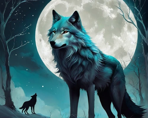 howling wolf,constellation wolf,wolf,werewolf,gray wolf,blue moon,wolves,howl,full moon,werewolves,european wolf,wolfdog,full moon day,two wolves,wolf couple,moonlit night,wolf's milk,wolf hunting,red wolf,canis lupus,Illustration,Realistic Fantasy,Realistic Fantasy 16