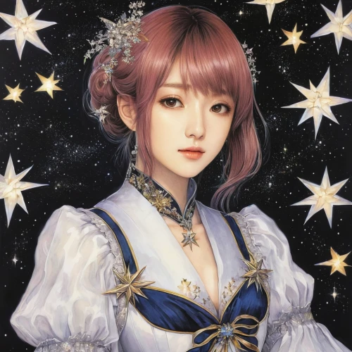 starry sky,starry,constellation unicorn,sakura,fairy galaxy,constellation lyre,sky rose,constellation,star illustration,tobacco the last starry sky,ophiuchus,orion,fantasy portrait,celestial,cassiopeia,starlight,star sky,queen of the night,celestial event,north star,Illustration,Japanese style,Japanese Style 18