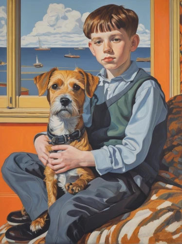 boy and dog,jack russel,tenterfield terrier,jack russell,girl with dog,teddy roosevelt terrier,border terrier,david bates,child portrait,irish terrier,plummer terrier,lakeland terrier,kennel club,parson russell terrier,jack russell terrier,bruno jura hound,nipper,fox terrier,working terrier,basset artésien normand,Illustration,Black and White,Black and White 20