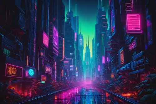 cyberpunk,shinjuku,colorful city,tokyo city,vapor,cityscape,tokyo,neon arrows,ultraviolet,metropolis,fantasy city,neon,neon lights,80's design,taipei,futuristic,neon light,urban,futuristic landscape,alley,Conceptual Art,Sci-Fi,Sci-Fi 26