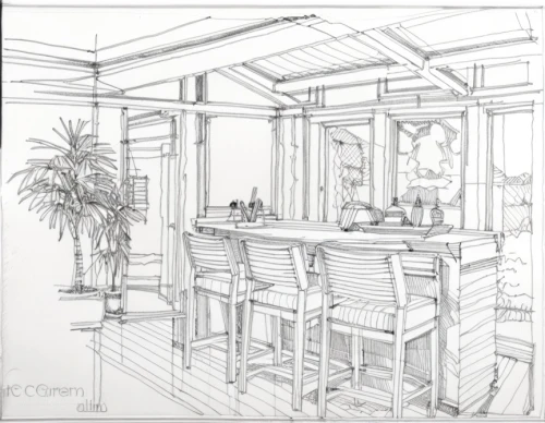 china cabinet,house drawing,dining room,breakfast room,frame drawing,coloring page,pencil frame,dining table,kitchen design,conservatory,orangery,interiors,line drawing,cabinetry,kitchen,chefs kitchen,kitchen interior,dining room table,summer house,kitchen & dining room table,Design Sketch,Design Sketch,Hand-drawn Line Art