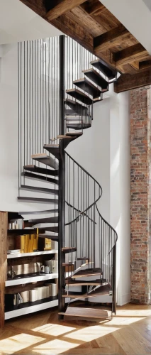 steel stairs,winding staircase,wooden stair railing,spiral stairs,spiral staircase,wooden stairs,outside staircase,staircase,circular staircase,wine rack,shelving,loft,stair,stairs,spice rack,stairwell,stairway,metal railing,modern decor,contemporary decor,Illustration,Black and White,Black and White 13