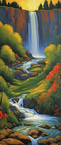 flowing creek,river landscape,brown waterfall,falls of the cliff,brook landscape,ilse falls,gufufoss,khokhloma painting,oil painting on canvas,water falls,flowing water,ash falls,robert duncanson,water fall,cascade,mountain stream,aura river,water flow,cascades,waterfall,Art,Classical Oil Painting,Classical Oil Painting 30