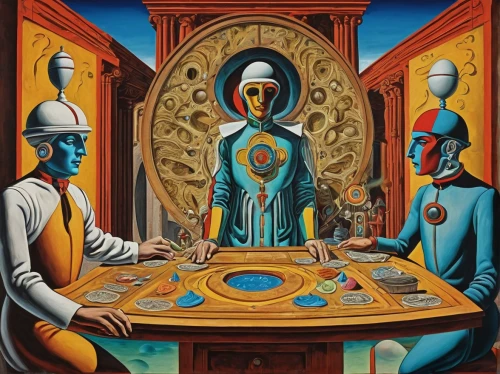 fortune teller,pinball,freemasonry,chess game,chess men,contemporary witnesses,round table,ball fortune tellers,the ethereum,tarot,tarot cards,freemason,fortune telling,clockmaker,masonic,parcheesi,esoteric,copernican world system,orientalism,play chess,Illustration,Realistic Fantasy,Realistic Fantasy 39