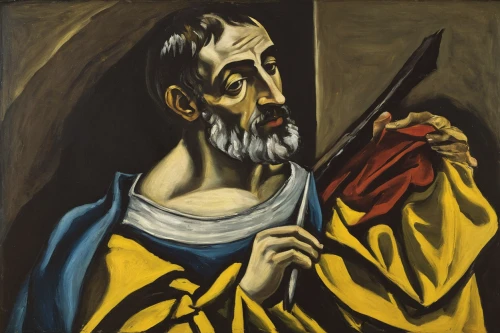 saint peter,saint ildefonso,saint mark,twelve apostle,saint paul,saint nicholias,portrait of christi,man holding gun and light,saint joseph,dornodo,the flute,the good shepherd,church painting,jew's harp,a carpenter,fiddler,st basile,italian painter,man with a computer,saint nicolas,Illustration,Paper based,Paper Based 03