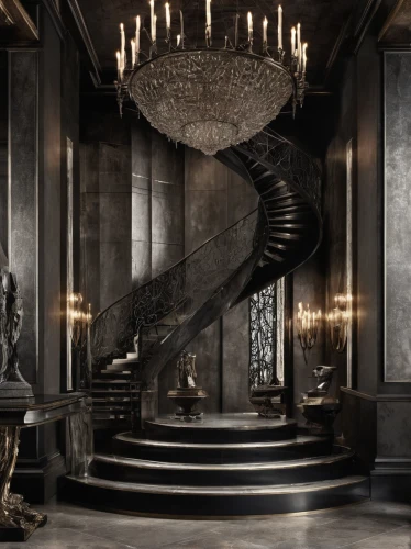 winding staircase,staircase,spiral staircase,circular staircase,outside staircase,stairway,stair,stairwell,stone stairway,stairs,luxury decay,spiral stairs,stone stairs,chandelier,winding steps,the throne,neoclassical,banister,gothic style,art deco,Conceptual Art,Fantasy,Fantasy 33