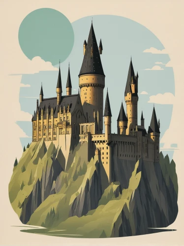 hogwarts,fairy tale castle,castles,fairytale castle,fairy tale icons,castel,castle,knight's castle,disney castle,castle of the corvin,gold castle,hohenzollern castle,turrets,fairy tales,summit castle,children's fairy tale,fairy tale castle sigmaringen,water castle,hogwarts express,travel poster,Illustration,Japanese style,Japanese Style 08