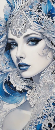 ice queen,the snow queen,silvery blue,blue and white porcelain,white rose snow queen,glass painting,blue enchantress,suit of the snow maiden,the carnival of venice,water glace,water rose,blue painting,fractals art,ice princess,blue snowflake,blue rose,blue white,silver blue,fantasy art,blue and white,Photography,General,Natural