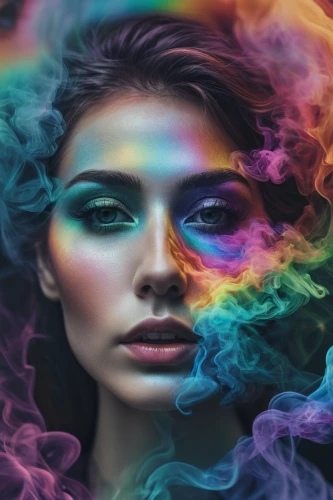 rainbow background,vapor,psychedelic art,colorful foil background,colorful background,spectral colors,mystical portrait of a girl,rainbow pencil background,smoke art,self hypnosis,psychedelic,aura,multicolor faces,rainbow colors,hallucinogenic,the festival of colors,rainbow color palette,acid,abstract smoke,rainbow waves,Photography,Documentary Photography,Documentary Photography 23