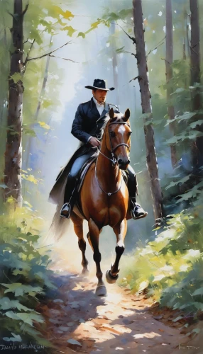 oil painting,oil painting on canvas,oil on canvas,galloping,man and horses,horse running,western riding,horseback,farmer in the woods,painting technique,horseman,trail riding,ranger,pilgrim,hunting scene,competitive trail riding,endurance riding,equestrian,two-horses,palomino,Conceptual Art,Oil color,Oil Color 03