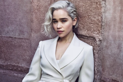 poppy seed,pantsuit,vanity fair,jena,thrones,silver,woman in menswear,a woman,white velvet,cruella,silvery,female hollywood actress,aging icon,elegant,white lady,menswear for women,cruella de ville,game of thrones,wig,pale,Illustration,Realistic Fantasy,Realistic Fantasy 03