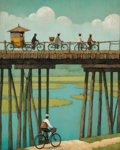 cyclist,cyclists,artistic cycling,bicycle ride,bicycling,bicycles,bicycle,cycling,bike land,bicycle riding,bicycle path,bicycle lane,bicycle racing,biking,bike ride,bike path,woman bicycle,bike city,bikes,trestle,Art,Artistic Painting,Artistic Painting 49