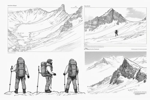 mountain guide,ski touring,moutains,hikers,digital nomads,snowy peaks,ski mountaineering,trekking poles,hiking equipment,mountaineers,mountain boots,three peaks,alpine hats,mountains,crampons,snow mountains,alpine route,hiker,mountaineer,backpacking,Unique,Design,Character Design