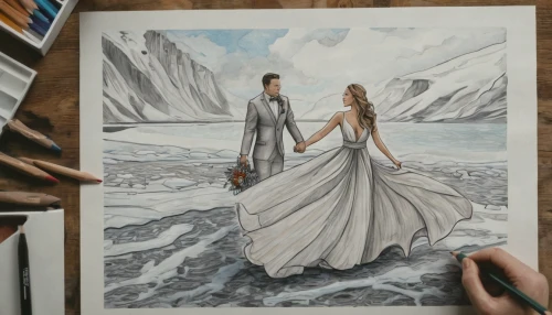 watercolor painting,watercolor background,silver wedding,watercolor,wedding couple,water color,wedding invitation,fashion illustration,watercolor paper,watercolor sketch,watercolor pencils,watercolor paint,copic,wedding gown,hand-drawn illustration,wedding dresses,fabric painting,wedding photo,wedding dress,bride and groom,Conceptual Art,Daily,Daily 17