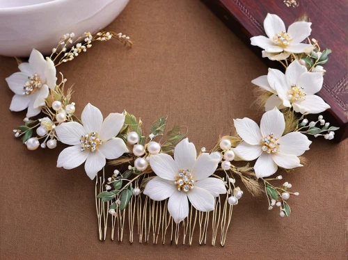 jewelry florets,bridal accessory,diadem,bridal jewelry,hair accessories,spring crown,bookmark with flowers,crown daisy,flower garland,floral wreath,blooming wreath,hair accessory,crape jasmine,women's accessories,jasmine blossom,bracelet jewelry,gold foil crown,blossom gold foil,flower crown,vintage flowers,Conceptual Art,Daily,Daily 11